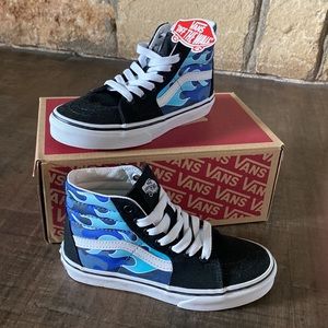 VANS SK8-Hi Camo Blue Flames Size 1.0 Kids